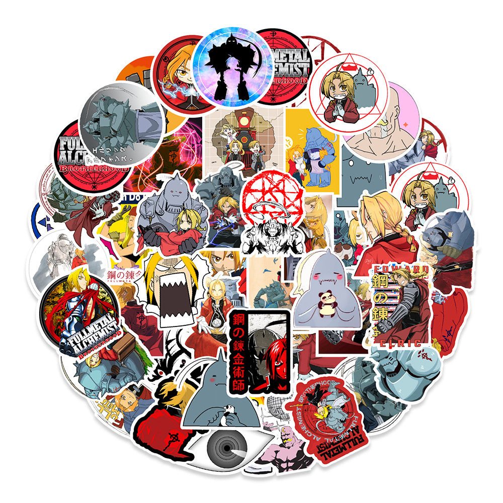 50PCS Fullmetal Alchemist Stickers - Anime Alchemy Decals for Laptops, Notebooks, Water Bottles & Manga Fan Gifts