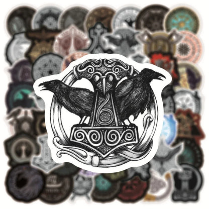50PCS New New Totem Viking Graffiti Decorative Luggage Guitar Refrigerator Bicycle Skateboard Waterproof Sticker