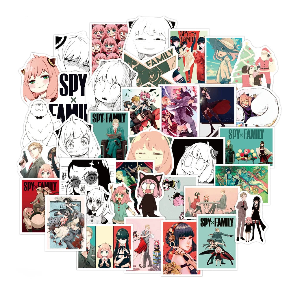 50PCS Anime SPY FAMILY Sticker DIY For Scrapbook Skateboard Suitcase Luggage Ipad Waterproof Decal Sticker