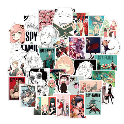 50PCS Anime SPY FAMILY Sticker DIY For Scrapbook Skateboard Suitcase Luggage Ipad Waterproof Decal Sticker