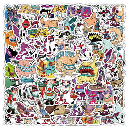 50PCS Anime Ah! There Are Monster Graffiti Waterproof Stickers Creative Trend Personality Decorative DecalsHelmet