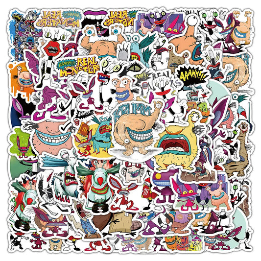 50PCS Anime Ah! There Are Monster Graffiti Waterproof Stickers Creative Trend Personality Decorative DecalsHelmet