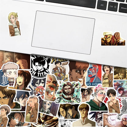 50pcs Anime Attack On Titan New Sticker For Luggage Laptop Ipad Cup Skateboard Phone Case Guitar Sticker