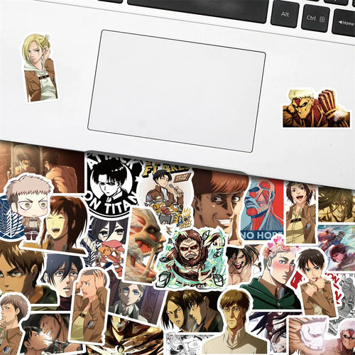 50pcs Anime Attack On Titan New Sticker For Luggage Laptop Ipad Cup Skateboard Phone Case Guitar Sticker