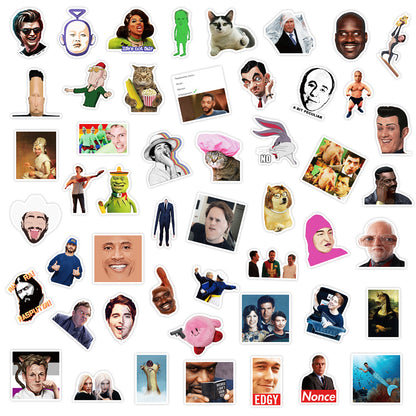 50PCS Netroots Parody Stickers, Fashion Meme & Satirical Doodle Decals for Streetwear Fans and Accessories