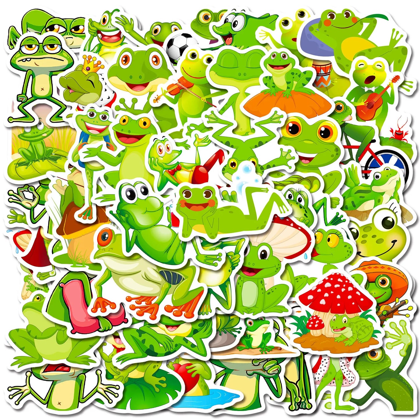 50PCS Cartoon Animal Frog Sticker Graffiti iPad Luggage  Car Guitar DIY Personalized Wall Sticker Toy Decoration