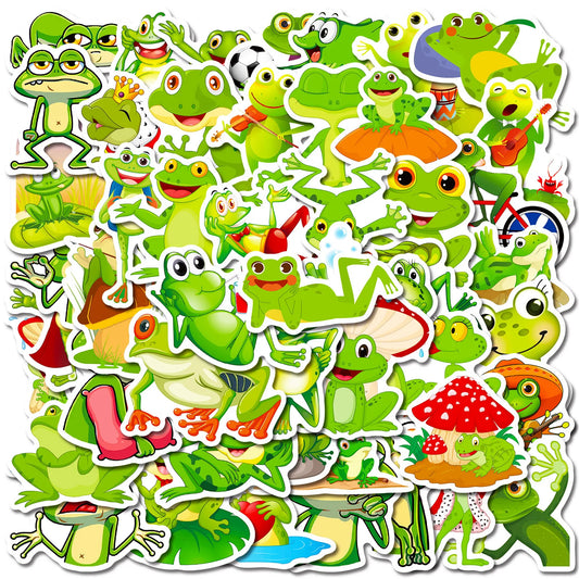 50PCS Cartoon Animal Frog Sticker Graffiti iPad Luggage  Car Guitar DIY Personalized Wall Sticker Toy Decoration