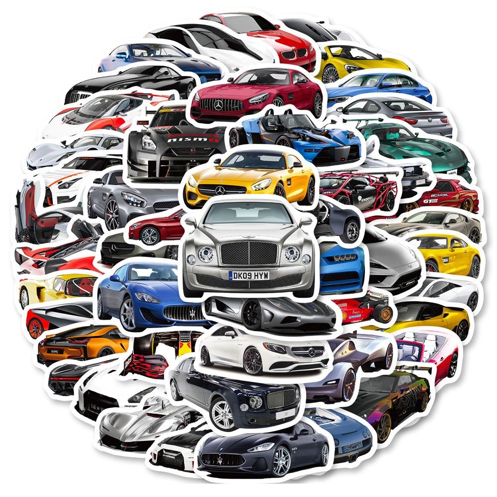 50PCS Cool Racing Car Stickers - Speed Sport Decals for Laptops, Water Bottles, Cars & Motorsport Fan Gifts