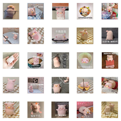 50PCS of Lulu Pig packaging graffiti stickers, personalized, fashionable, creative and trendy DIY exquisite decorative decal cups, helmets, skateboards, popular sticker toys