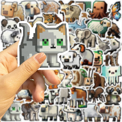 50PCS Cartoon Mosaic Animal Style Sticker Graffiti Animal iPad  Guitar DIY Scrapbook Wall Sticker Toy Decoration