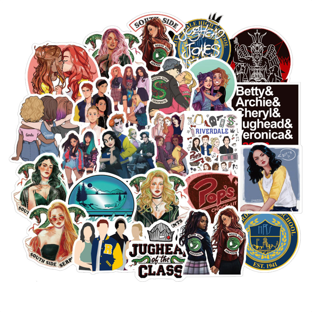50PCS Popular TV Show Stickers Pack, Cute Cartoon Doodles Inspired by Friends, Stranger Things & More for Fans