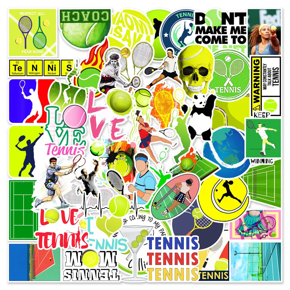 50PCS Tennis Graffiti Stickers Car Water Cup Suitcase Mobile Phone Laptop Decorative Stickers