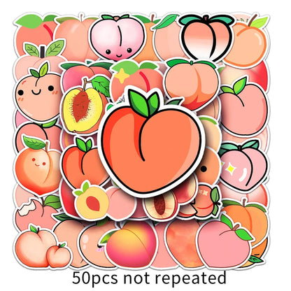 50PCS Peach Cartoon Personality Creative Sticker  DIY Guitar Refrigerator Computer Suitcase Notebook Waterproof
