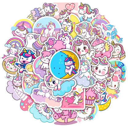 50PCS Cute Unicorn Cartoon Graffiti Sticker Gift Gift Decoration Laptop Waterproof Decal Gift Toy Water CupHelmet