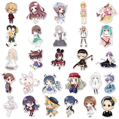 52PCS Cartoon Cute Girls Small Fresh Secondary Yuan Graffiti Stickers Personalized Creative DIY Decorative Stickers Computer Cell Phone Skateboard Refrigerator Helmet Decals Popular Toys