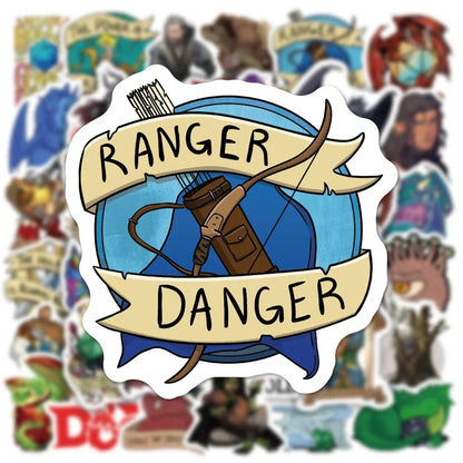 50PCS Games Dnd Graffiti Stickers Luggage Bicycle Notebook iPad Skateboard Guitar Helmet Waterproof Decoration