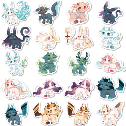 40PCS of cute graffiti stickers featuring fantasy creatures, personalized, fashionable and creative DIY exquisite decorative stickers, notebooks, children's gifts, ipads, guitars, helmets, and popular decal toys