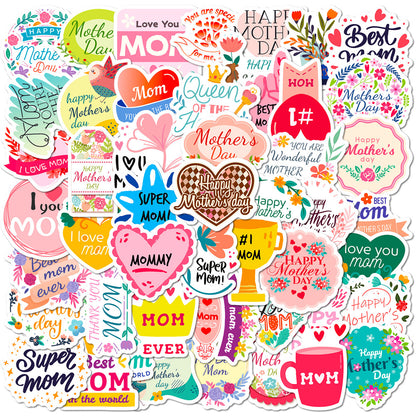 50PCS Thanksgiving & Mother's Day Stickers, Cute Cartoon Thank You & Love Doodles for Cards, Gifts, and Family Celebrations
