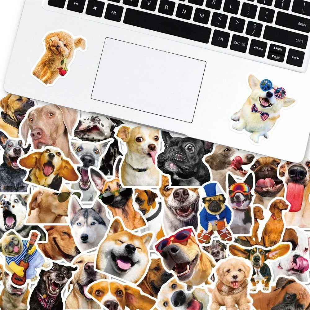 50PCS Cartoon Cute Pet Dog Animal Creative Graffiti Sticker Bike Skateboard DIY Helmet Notebook Guitar Computer
