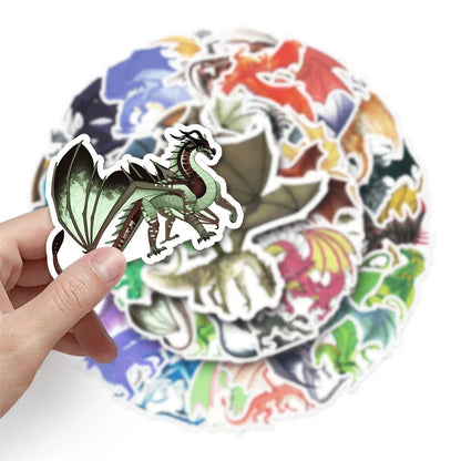 50PCS Cartoon Dragon Cool Animal Creative Graffiti Sticker Bike Skateboard Refrigerator Helmet Laptop Suitcase