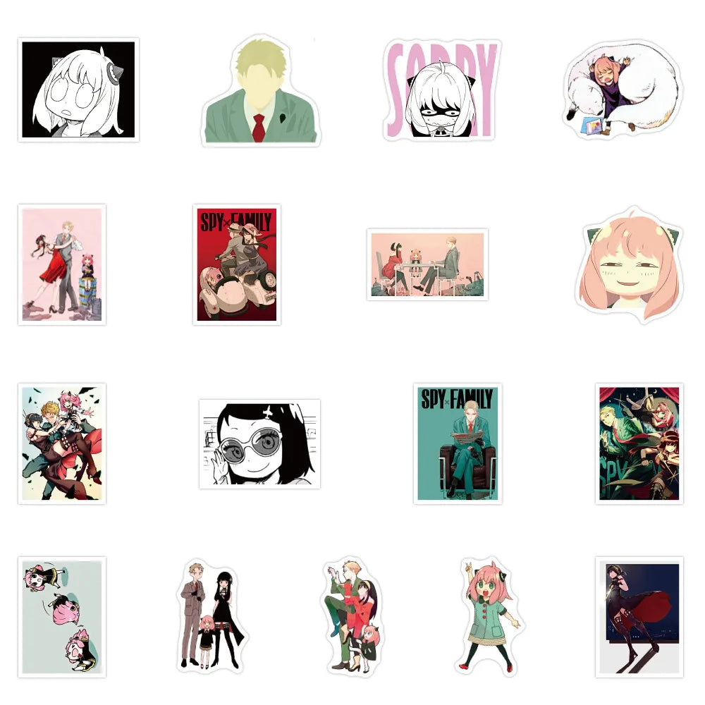 50PCS Anime SPY FAMILY Sticker DIY For Scrapbook Skateboard Suitcase Luggage Ipad Waterproof Decal Sticker