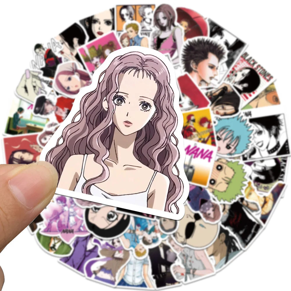 50PCS Japanese Classic Girl Anime NANA Character Sticker for Luggage Laptop IPad Gift Journal Waterproof Sticker