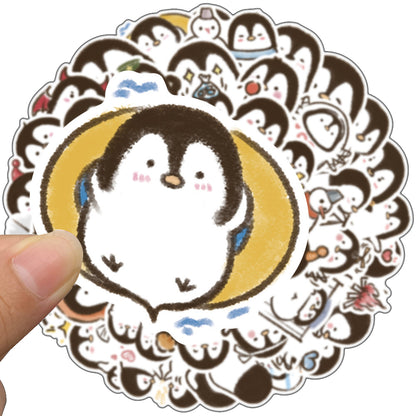 50PCS Cartoon Penguin Adorable Animal Doodle Stickers Perfect for Skateboard Helmets, Laptops, Water Bottles, Guitars, Stationery Boxes Exquisite DIY Desktop Decor Decals