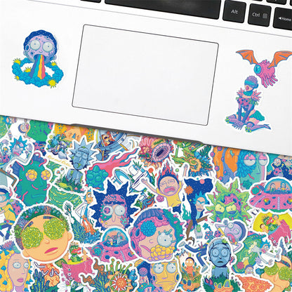 50PCS Psychedelic Cartoon Alien Doodle Stickers Perfect for Phone Cases, Skateboards, Bags, Water Bottles, Guitars Exquisite DIY Desktop & Planner Decorative Decals