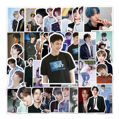 50PCS Cartoon Fashion Wang Yibo Sticker Graffiti iPad Helmet Notebook  Computer Pattern Scrapbook Toy Decoration