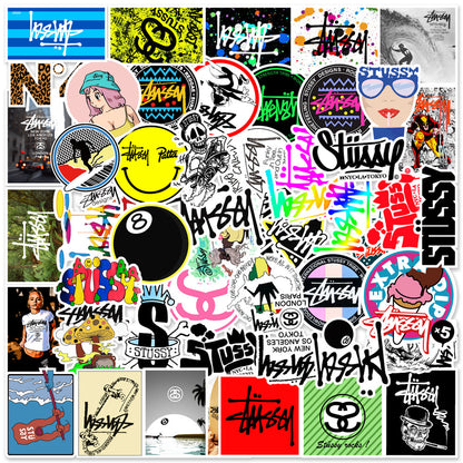 50PCS Stucci Street Graffiti Stickers Exquisite, Fashionable, Creative DIY Plain Notebook Decorative Decals Suitable for Phone Cases, Skateboards, Bags, Water Bottles, Guitars, Stationery Boxes