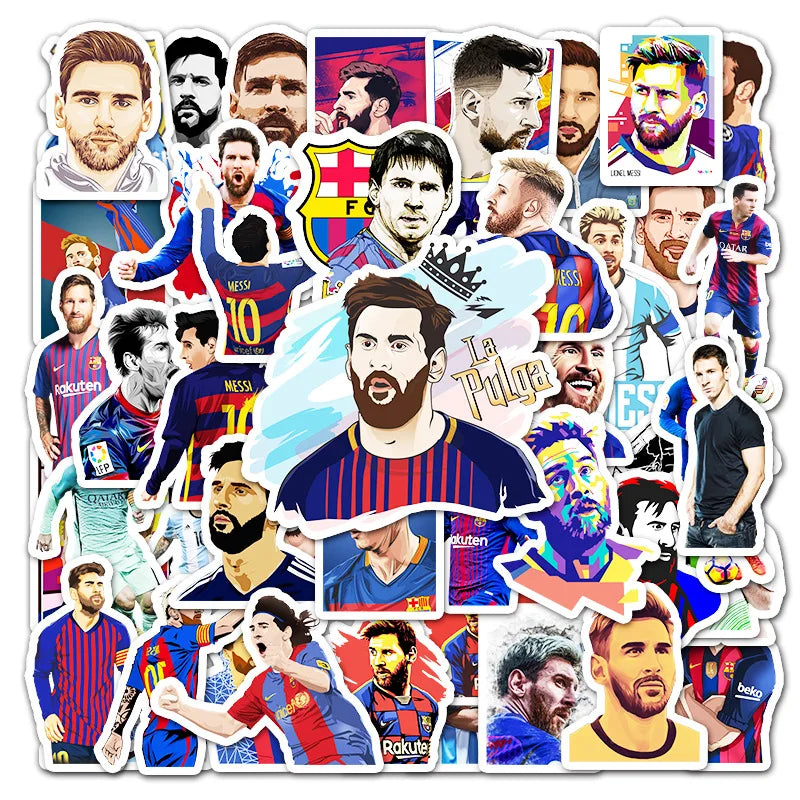 51PCS Cartoon Soccer Star Graffiti Stickers Personalized Fashion Creative DIY Trend Beautifully Decorated Stickers Skateboarding Suitcase Phone Case Helmet Guitar Decals Toys