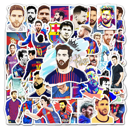 51PCS Cartoon Soccer Star Graffiti Stickers Personalized Fashion Creative DIY Trend Beautifully Decorated Stickers Skateboarding Suitcase Phone Case Helmet Guitar Decals Toys