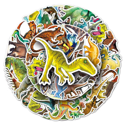 50PCS Dinosaur Animal Graffiti Waterproof Stickers Personalized Creative Decoration Trend Refrigerator Cup Guitar