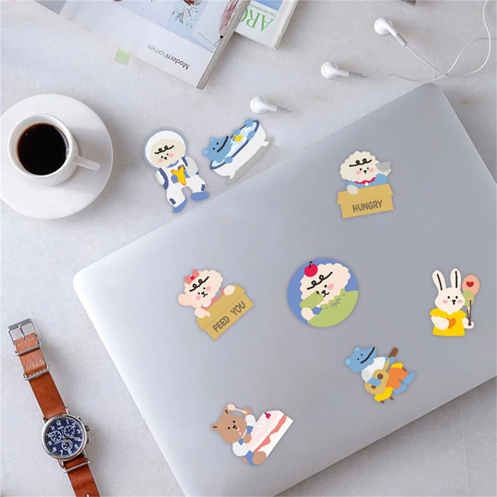 50PCS Cartoon Cute Bear Koala Sticker for Luggage Laptop Ipad Phone Case Journal Cup Diary Waterproof Sticker