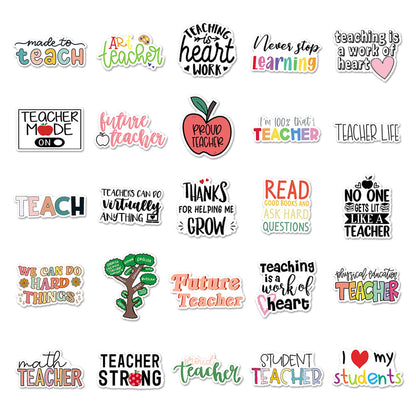 50PCS Cartoon Motivational English Doodle Stickers Perfect for Laptops, Skateboards, Water Bottles, Guitars, and Stationery Boxes Exquisite DIY Desktop Decor Decals