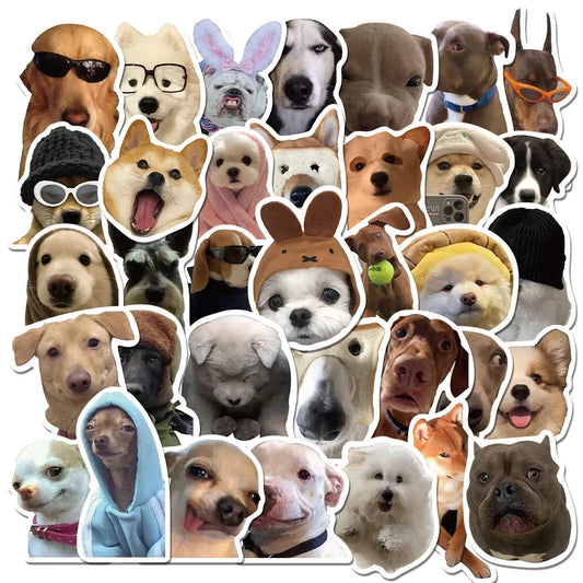 50pcs Popular Cartoon Cute Pet Dog Sticker Pack Skateboard Decoration DIY Refrigerator Waterproof Graffiti Decal