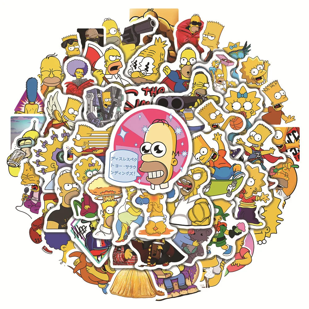 50PCS European and American Cartoon Animation Graffiti Stickers Water Cup Suitcase Laptop Skateboard Stickers