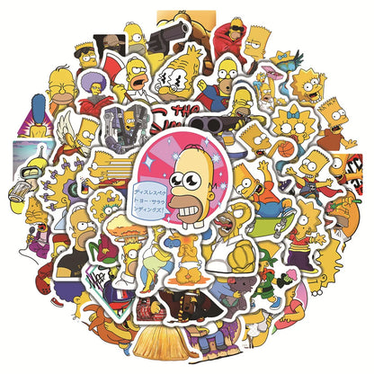 50PCS European and American Cartoon Animation Graffiti Stickers Water Cup Suitcase Laptop Skateboard Stickers