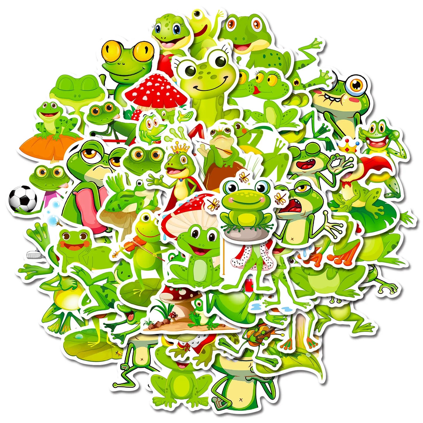 50PCS Cartoon Animal Frog Sticker Graffiti iPad Luggage  Car Guitar DIY Personalized Wall Sticker Toy Decoration