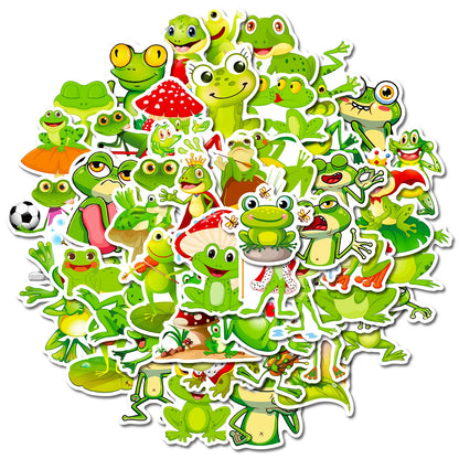 50PCS Cartoon Animal Frog Sticker Graffiti iPad Luggage  Car Guitar DIY Personalized Wall Sticker Toy Decoration