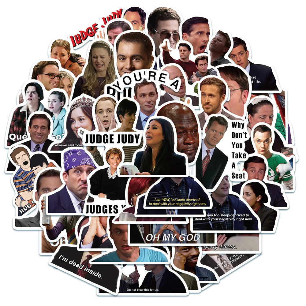100PCS American TV Series Funny Classic Meme Stickers for Journal Luggage Laptop IPad Cup Waterproof Stickers