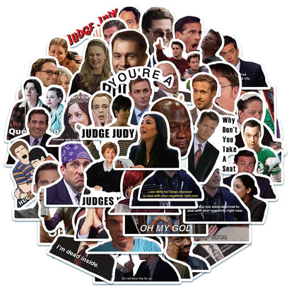 100PCS American TV Series Funny Classic Meme Stickers for Journal Luggage Laptop IPad Cup Waterproof Stickers