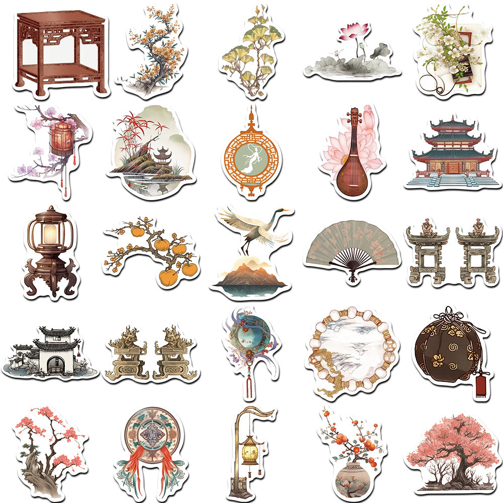 50PCS Literary Archaeology Stickers - Scriptorial Relic Decals for Textual Stratigraphy Maps, Bibliographic Memory Excavation & Paleographic Aesthetic Projects