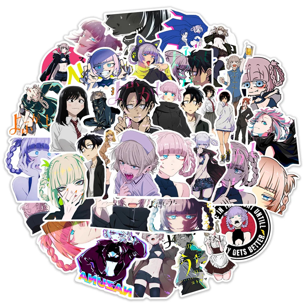 50PCS Anime All Night Song Vampire Graffiti Waterproof Sticker Personality Creative Trend Decal Skateboard Guitar
