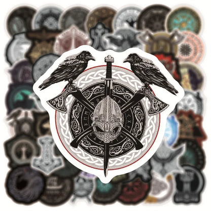 50PCS New New Totem Viking Graffiti Decorative Luggage Guitar Refrigerator Bicycle Skateboard Waterproof Sticker