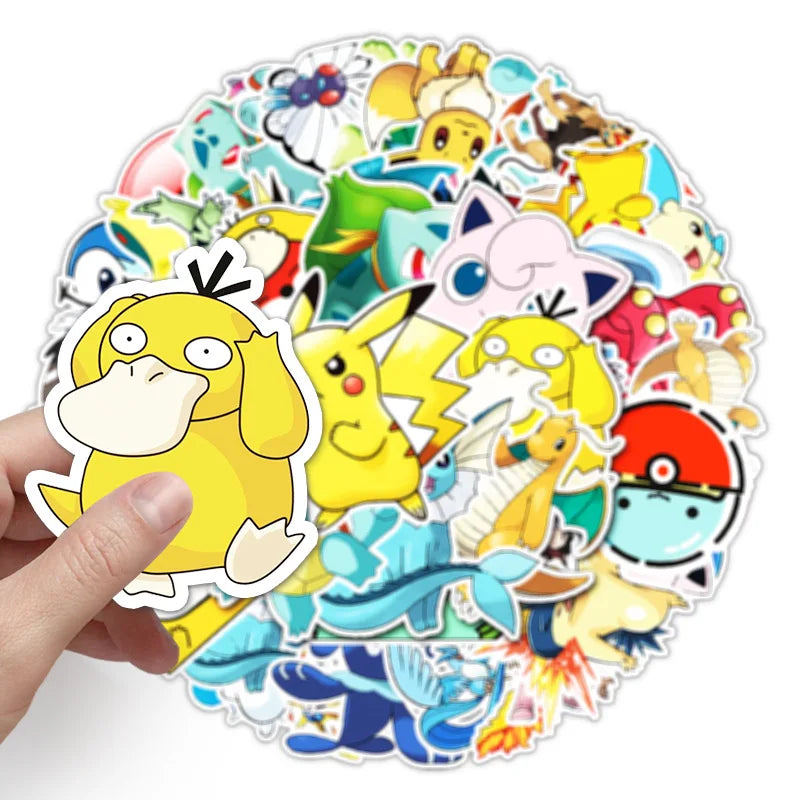 50PCS            Pokémon Cartoon Sticker Waterproof Sticker Skateboard Luggage Phone Shell Decorative Sticker
