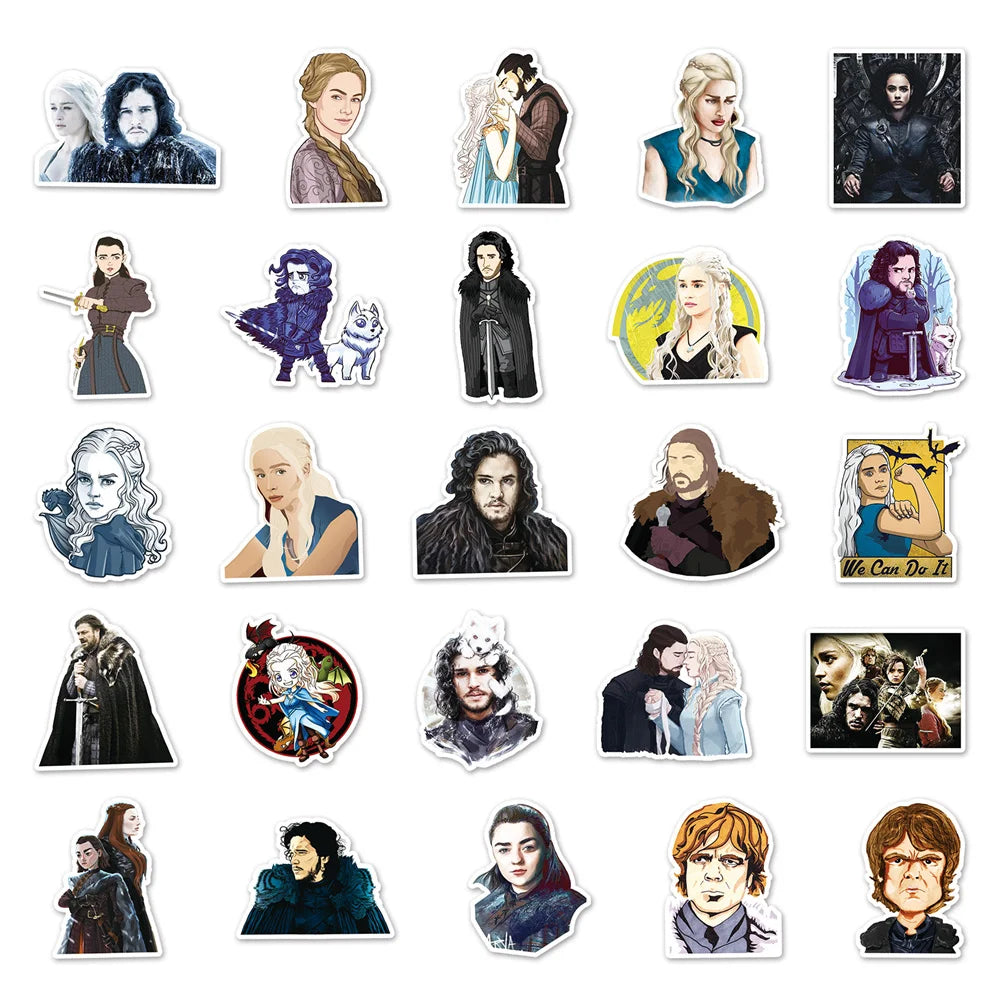 50PCS New Game of Thrones Cartoon Personality Creative Sticker Suitcase Table ChairCar Guitar Waterproof Sticker