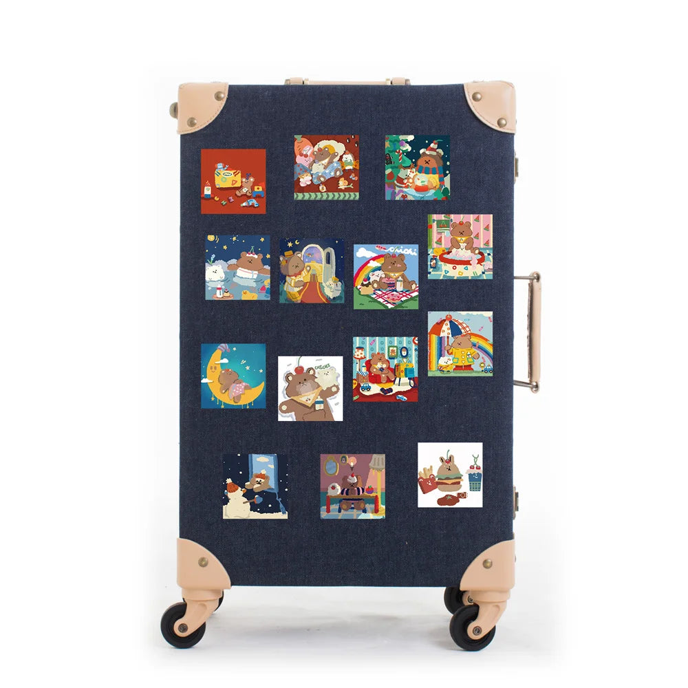 40PCS Cartoon Super Cute Bear Graffiti Stickers Luggage Laptop IPad Skateboard Helmet Cup Waterproof Sticker