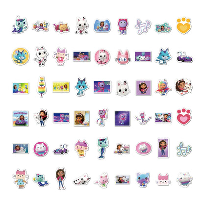 50PCS Gaby's Dollhouse Sticker Animation Waterproof Diy Graffiti Water Cup Notebook Luggage Sticker Painting
