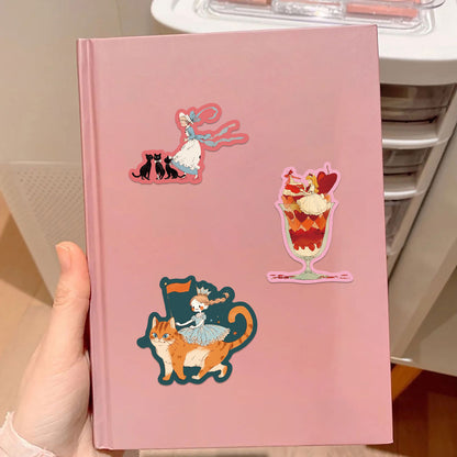 50PCS Fairy Tale Doodle Stickers, Cute Cartoon Storybook Decals for Whimsical Journals and Dreamy Vibes